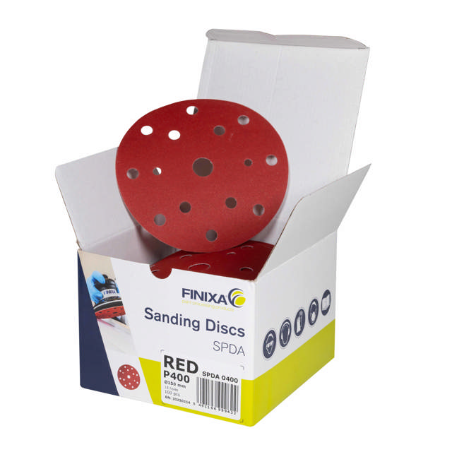 SPDA 0040 - Abrasive red-paper-Ø150mm 15 holes P40 50p.