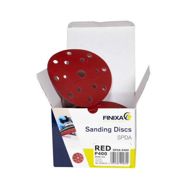 SPDA 0040 - Abrasive red-paper-Ø150mm 15 holes P40 50p.