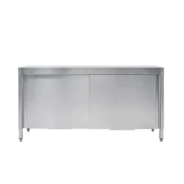 Table de travail en acier inoxydable sans hotte pour extraction