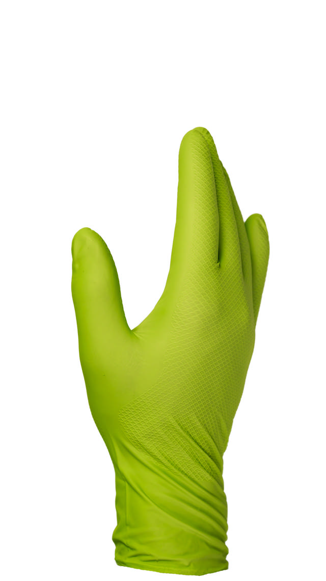 GLG 08 - Super grip nitril wegwerphandschoenen limoengroen - M 50st.