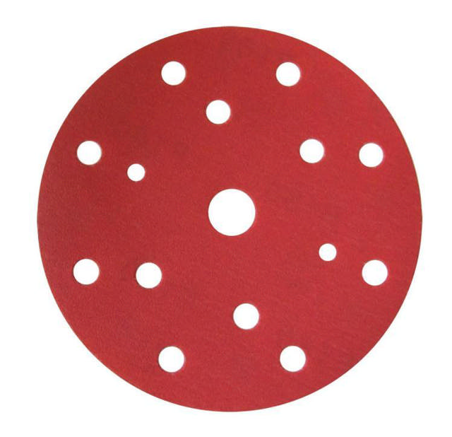 SPDA 0040 - Schuurschijven rood-papier-Ø150mm 15 gaten P40 50st.
