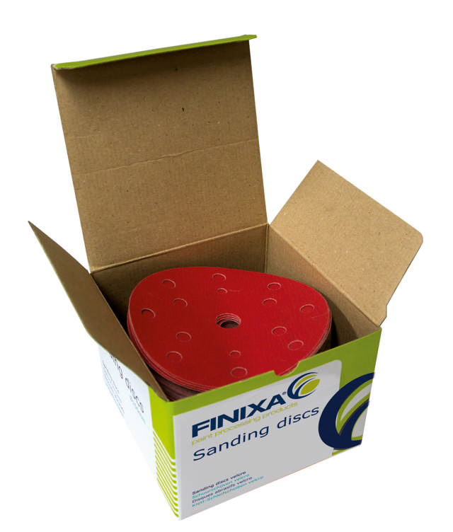 SPDA 0040 - Schuurschijven rood-papier-Ø150mm 15 gaten P40 50st.